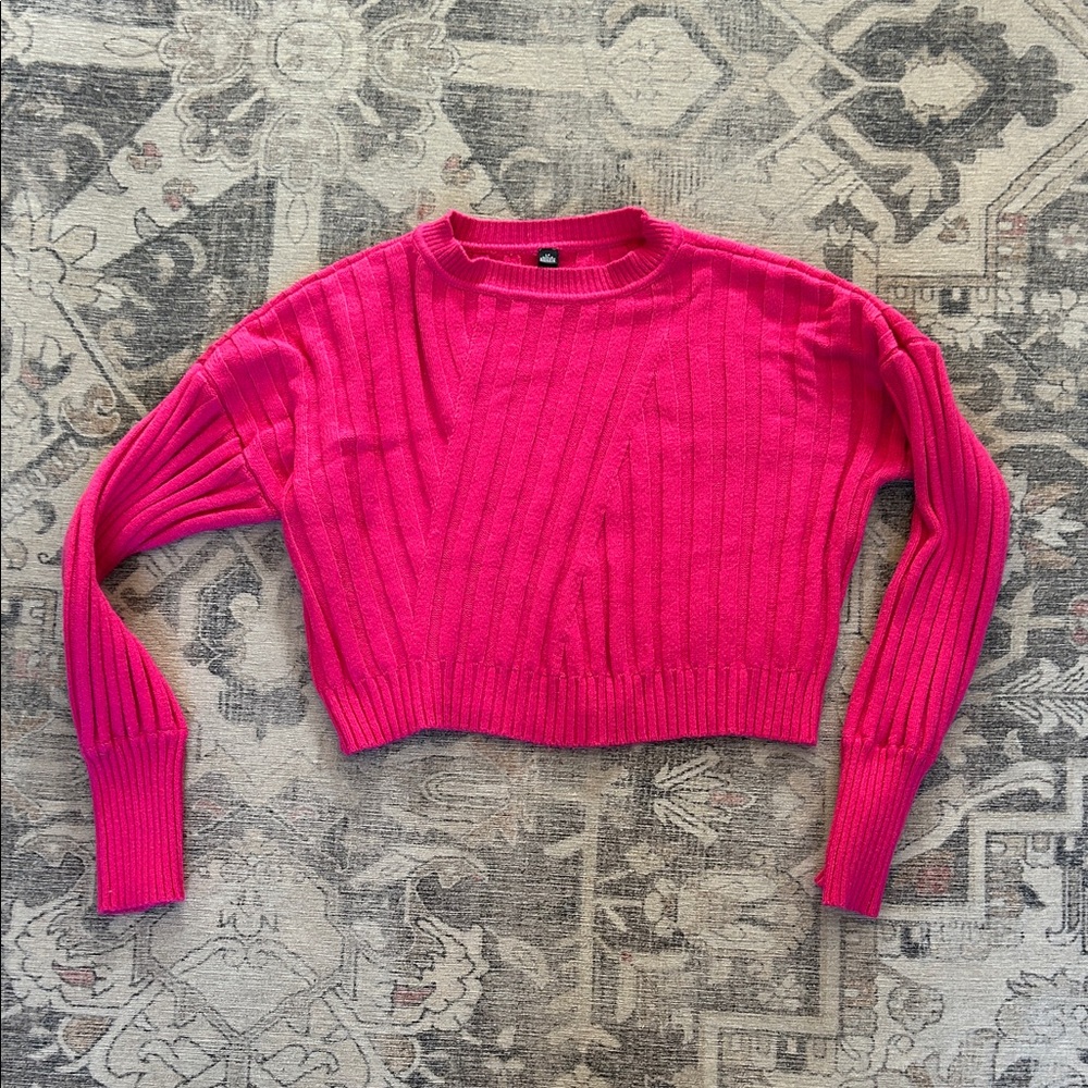 Design Lab Women's Pink Cropped Sweater ***See Description***